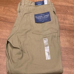 NWT 36x30 Croft & Barrow Flannel Lined Pants